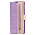 Lace Pattern iPhone 14 Pro Max Etui med Pung - Lilla