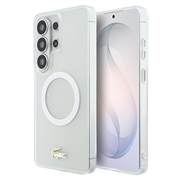 Samsung Galaxy S26 Ultra Lacoste Frosted Finish Gold Logo Hybrid Cover - MagSafe-kompatibel - Hvid