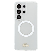 Samsung Galaxy S26 Ultra Lacoste Frosted Finish Gold Logo Hybrid Cover - MagSafe-kompatibel - Hvid