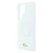 Samsung Galaxy S26 Ultra Lacoste Frosted Finish Gold Logo Hybrid Cover - MagSafe-kompatibel - Hvid