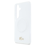 Samsung Galaxy S26 Lacoste Frosted Finish Gold Logo Hybrid Cover - MagSafe-kompatibel - Hvid