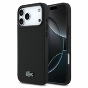 iPhone 18 Pro Max Lacoste Iconic Petit Pique Metal Logo Cover - MagSafe-kompatibelt - Sort