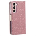 Blondemønstret Samsung Galaxy S22 5G Cover med Pung - Pink