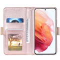 Blondemønstret Samsung Galaxy S22 5G Cover med Pung - Pink