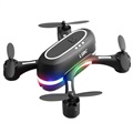 Lansenxi LS-NVO Rainbow Mini Drone med Farverige LED og Dobbelt Kamera - Sort