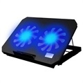 Laptop Køler / Justerbart Stativ med LED-Blæsere N99 - Sort