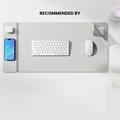 Stor skrivebordsplade med 15W trådløs oplader til smartphone/øretelefoner - grå