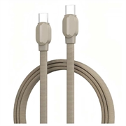 Ldnio LC212C flettet USB-C-hurtigopladerkabel - 2m, 65W - titaniumguld