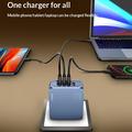 Ldnio Q8 100W GaN-hurtigoplader - 3x USB-C, USB-A, Lightning - Blå