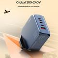 Ldnio Q8 100W GaN-hurtigoplader - 3x USB-C, USB-A, Lightning - Blå