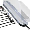 Lemorele TC28 12-i-1 USB-C-hub / dockingstation - sølv / grå