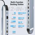 Lemorele TC28 12-i-1 USB-C-hub / dockingstation - sølv / grå