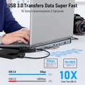 Lemorele TC28 12-i-1 USB-C-hub / dockingstation - sølv / grå