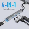 Lemorele TC53 Compact 4-i-1 USB 3.0-hub – Grå