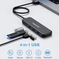 Lemorele TC55 Slim 4-ports USB 3.0-hub - sort