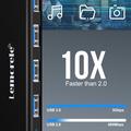 Lemorele TC55 Slim 4-ports USB 3.0-hub - sort
