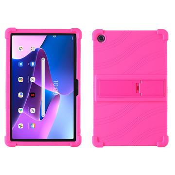 Lenovo Tab M10 Plus Gen 3 silikoneetui med kickstand - hot pink
