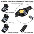 Lightning oplader adapter til Garmin Fenix, Forerunner, Instinct m.fl.