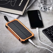 Lippa 10000mAh Solar Power Bank - 2x USB-A - Sort