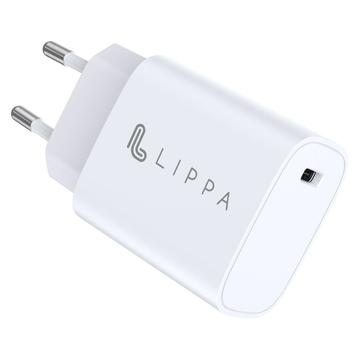 Lippa 20W USB-C PD-vægoplader - hvid