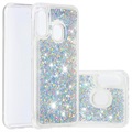 Liquid Glitter Series Samsung Galaxy A20e TPU Cover - Sølv