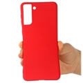Samsung Galaxy S21 5G Liquid Silikone Cover med Strop (Open Box - God stand) - Rød