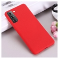 Samsung Galaxy S21 5G Liquid Silikone Cover med Strop - Rød