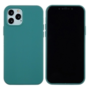 iPhone 12 Pro Max Liquid Silicone Cover - Sortgrøn