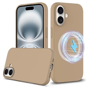 iPhone 16 Liquid Silikone Cover - MagSafe Kompatibel - Ørken guld