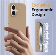 iPhone 16 Liquid Silikone Cover - MagSafe Kompatibel - Ørken guld