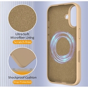 iPhone 16 Liquid Silikone Cover - MagSafe Kompatibel - Ørken guld