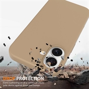 iPhone 16 Plus Liquid Silikone Cover - MagSafe Kompatibel - Ørken guld