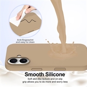 iPhone 16 Plus Liquid Silikone Cover - MagSafe Kompatibel - Ørken guld