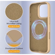 iPhone 16 Pro Liquid Silikone Cover - MagSafe Kompatibel - Ørken guld