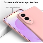 Samsung Galaxy S25 Edge Flydende silikone cover med håndrem - Pink