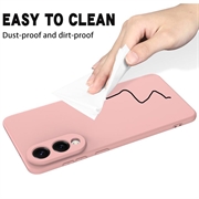 Samsung Galaxy S25 Edge Flydende silikone cover med håndrem - Pink