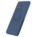 Samsung Galaxy A33 5G Liquid Silikone Cover med Ring Holder - Blå