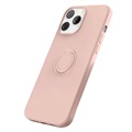 iPhone 13 Pro Max Liquid Silikone Cover med Ring Holder - Pink