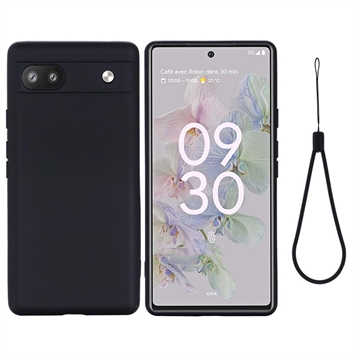 Google Pixel 6a Liquid Silikone Cover - Sort