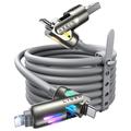 Lisen 240W 4-i-1-opladerkabel med RGB - 2m - grå