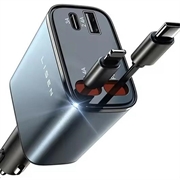 Lisen B104 4-i-1-billader med udtrækkelige USB-C- og Lightning-kabler - 45W