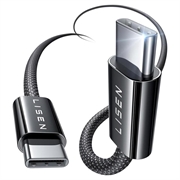 Lisen flettet USB-C til USB-C kabelsæt - 60W, 3A, 5 stk. - Sort