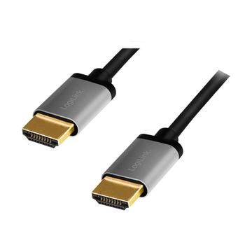 LogiLink CHA0101 HDMI 2.0-højhastighedskabel med Ethernet - 2 m - sort/grå