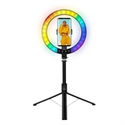 LogiLink AA0156 LED-ringlys med selfie-stang/stativ og fjernudløser