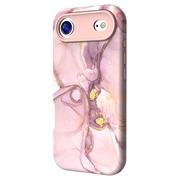 iPhone Air luksus marmor hybrid cover - Pink / Guld