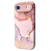 iPhone Air luksus marmor hybrid cover - Lilla / Guld
