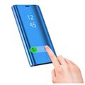 Luksus Mirror View Samsung Galaxy S9+ Flip Cover - Blå