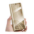 Luksus Mirror View iPhone 7/8/SE (2020)/SE (2022) Flip Cover - Guld