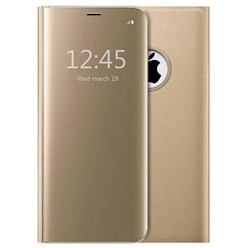 Luksus Series Mirror View iPhone 7 Plus / 8 Plus Flip Cover - Guld