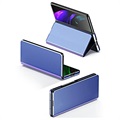 Luksus Series Mirror View Samsung Galaxy Z Fold3 5G Flip Cover - Blå